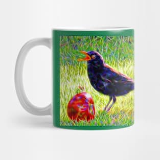 Blackbird with Apple Mug